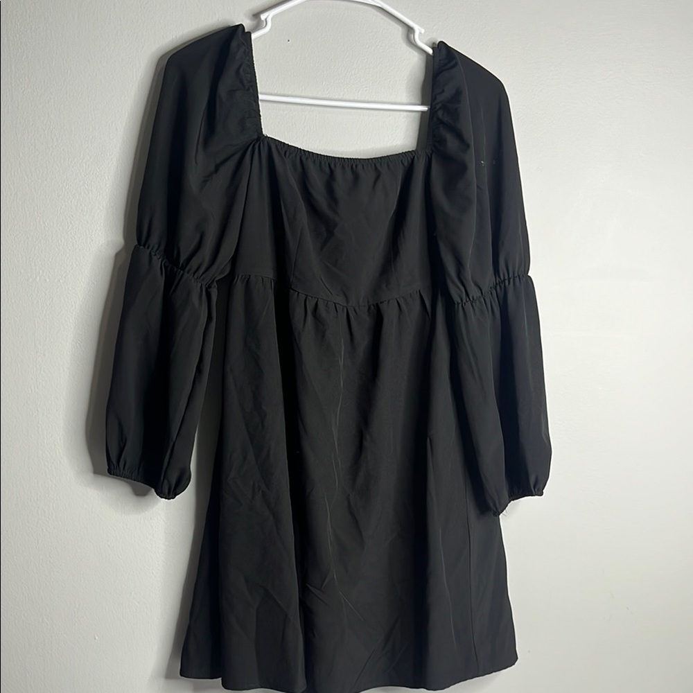 Black Puff Sleeve Dress